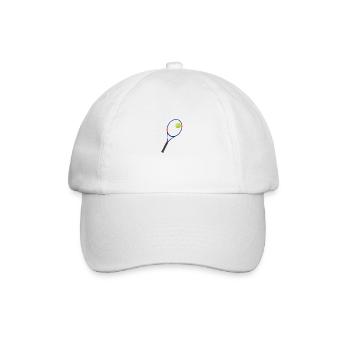 Tennis racket with ball - Baseball Cap - white/white - Front