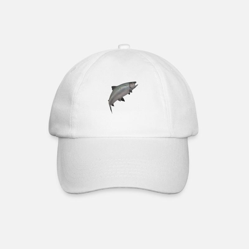3D salmon - Baseball Cap - white/white