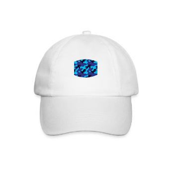 blue camouflage pattern - Baseball Cap - white/white - Front