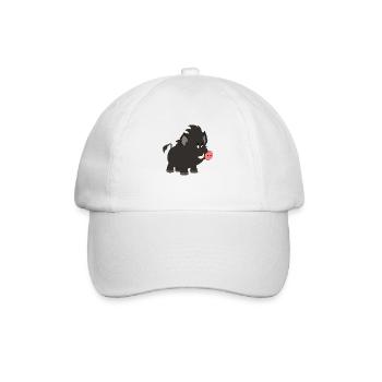 Grumpy Cartoon Wild Boar by Cheerful Madness!! - Baseball Cap - white/white - Front