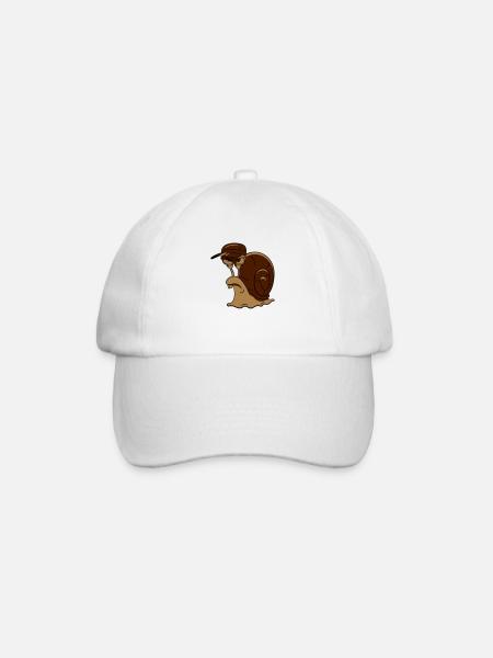 Snail funny evil - Baseball Cap - white/white