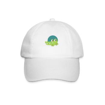 Cute Green crocodile in a circle - Baseball Cap - white/white - Front