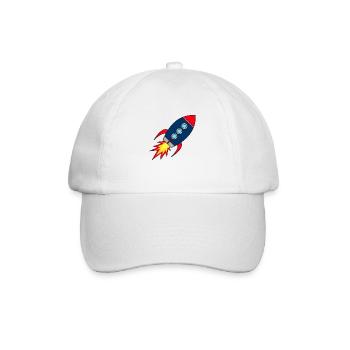 Rakete Startup * Raumschiff * Astronaut * Sterne - Baseballkappe - Weiß/Weiß - Vorne