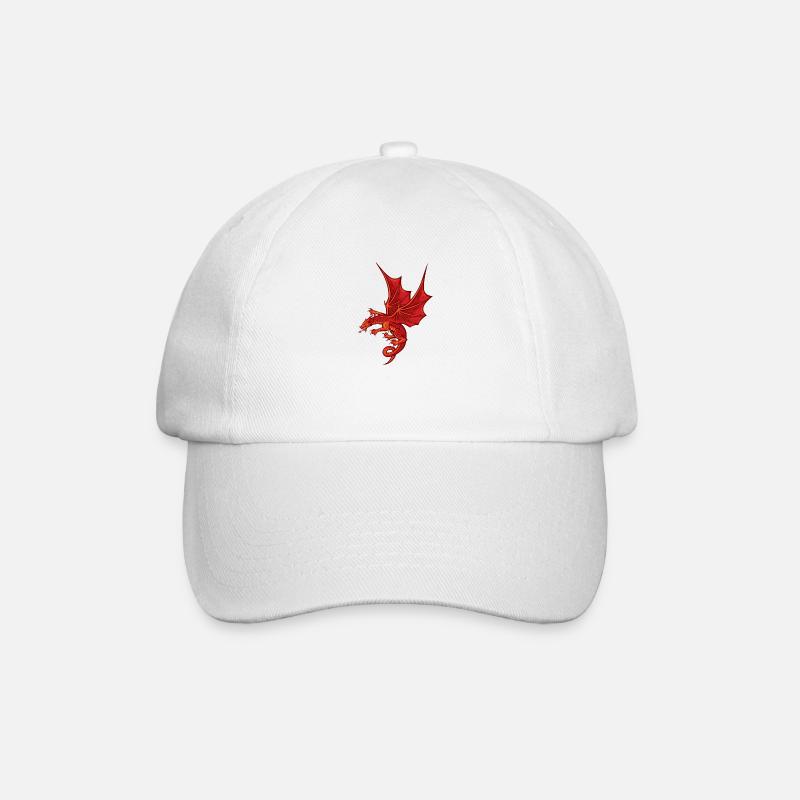 Dragon rouge impressionnant - Casquette classique - blanc/blanc