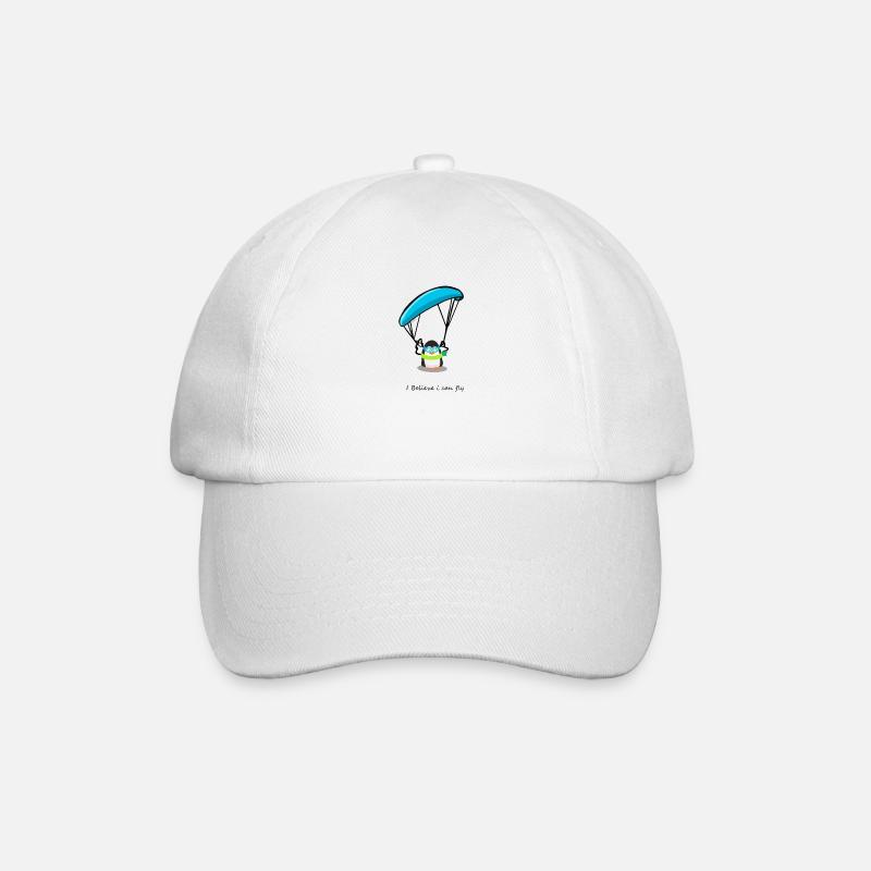 Paraglider paragliding mountains penguin - Baseball Cap - white/white