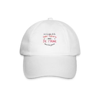 Je m'en fou de la Saint Valentin, cadeau,humour. - Casquette classique - blanc/blanc - Devant
