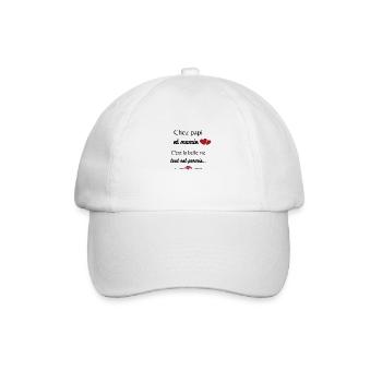 Chez papi et mamie c'est la belle vie tout est per - Casquette classique - blanc/blanc - Devant
