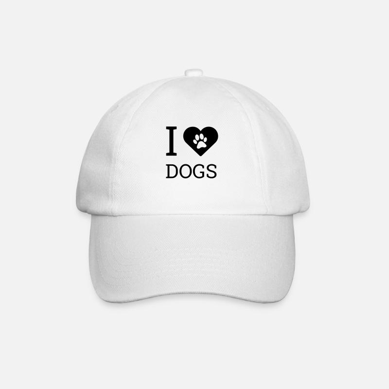 I love dogs - Baseball Cap - white/white