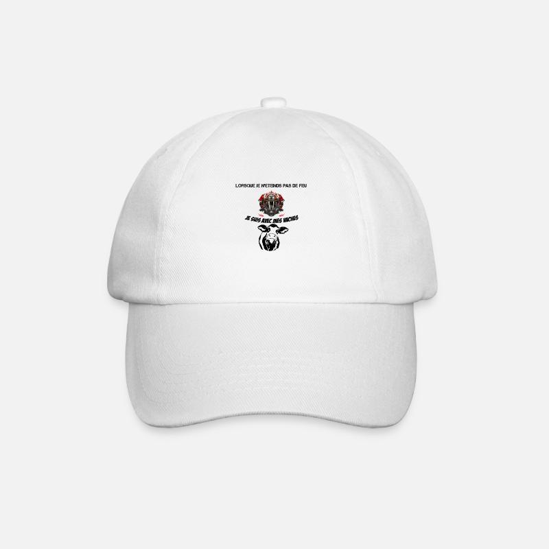 firefighter with my cows - Baseball Cap - white/white