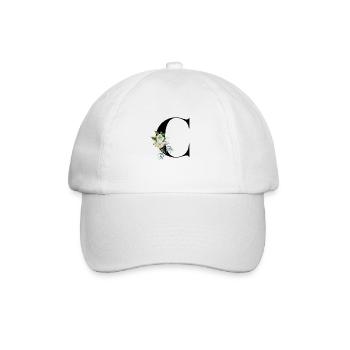 C flowery letter - Baseball Cap - white/white - Front