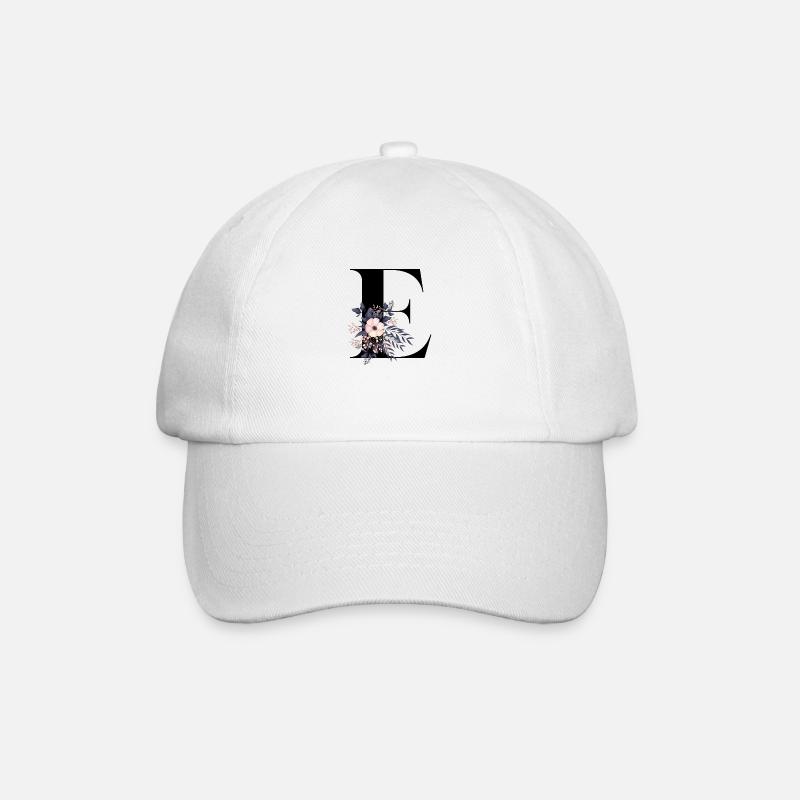 lettre E fleuris - Casquette classique - blanc/blanc