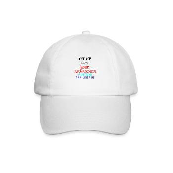 c'est mon jour aujourd'hui c'est mon anniversaire - Casquette classique - blanc/blanc - Devant