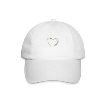 Heart flowers personalizable - Baseball Cap - white/white - Front