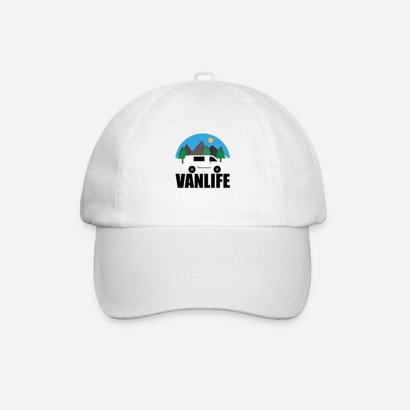 VAN LIFE - Berg - VAN Weiß - Baseballkappe - Weiß/Weiß