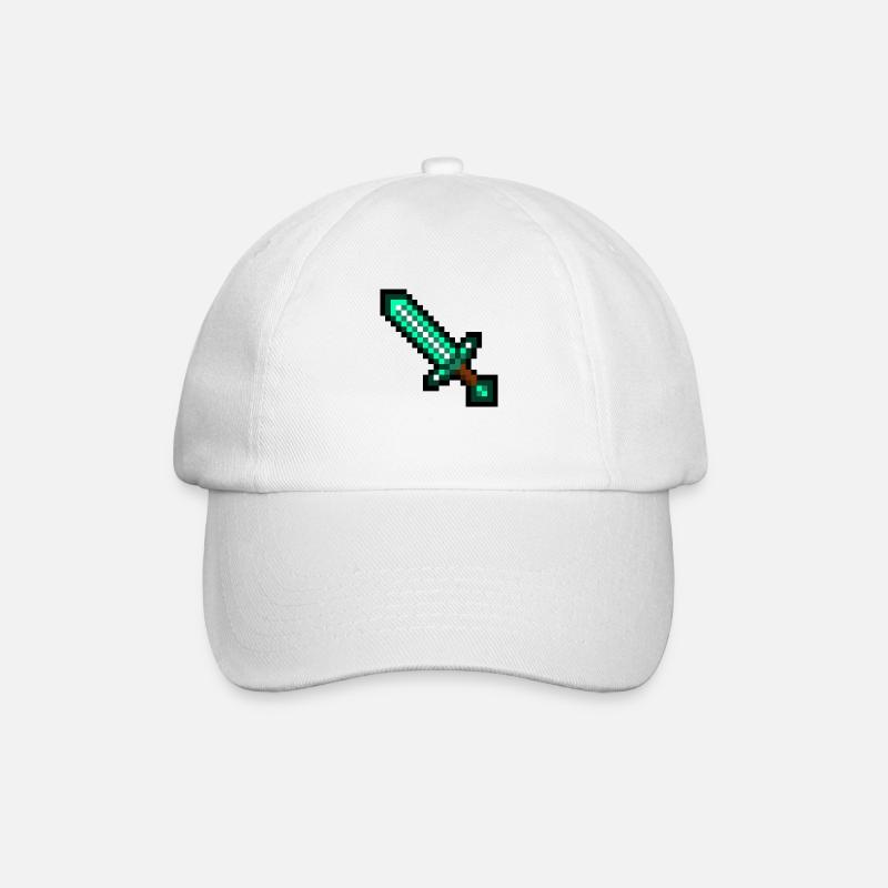Pixel Schwert - Baseballkappe - Weiß/Weiß