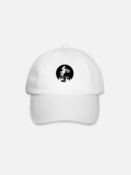 Motocross Biking Gift Motorcycle Downhill Biker - Baseball Cap - white/white