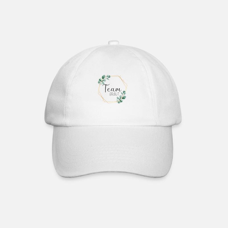 Eukalyptus Blätter - Team Braut - 11 - Baseballkappe - Weiß/Weiß