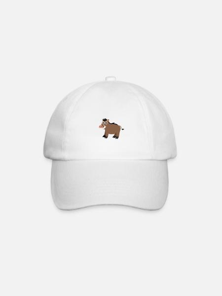 Wildschwein - Baseballkappe - Weiß/Weiß