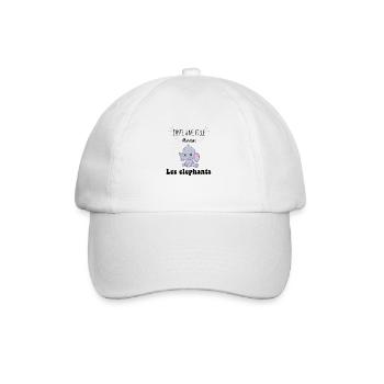 Juste une fille qui aime les éléphants - Casquette classique - blanc/blanc - Devant