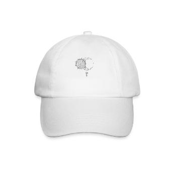 Mandala Moon Lotus Flower - Baseball Cap - white/white - Front