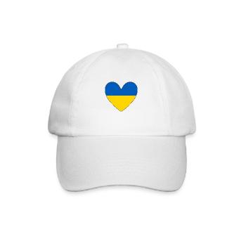 Ukraine Heart | NO WAR IN EUROPE | Against war - Baseball Cap - white/white - Front