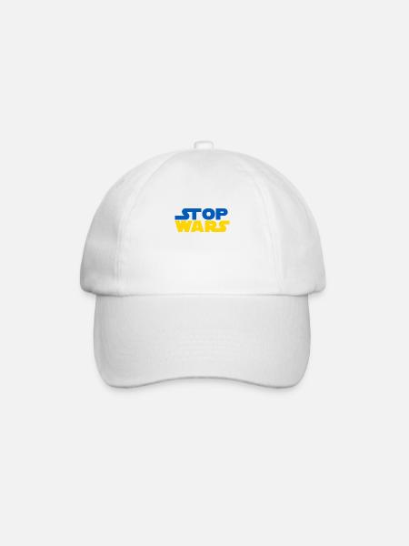 Star Stop Wars - Ich stehe an der Seite der Ukraine - Baseballkappe - Weiß/Weiß