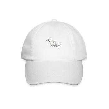 Bee Happy Line Art - Minimaliste avec des touches de couleur - Casquette classique - blanc/blanc - Devant