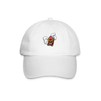 High Tiki Mask Smoking A Joint - Baseball Cap - white/white - Front