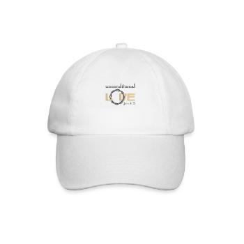 Christliches Design Bedingungslose Liebe Bibelverse - Baseballkappe - Weiß/Weiß - Vorne