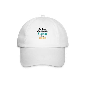 je suis une légende à l apéro et à la tennis - Casquette classique - blanc/blanc - Devant