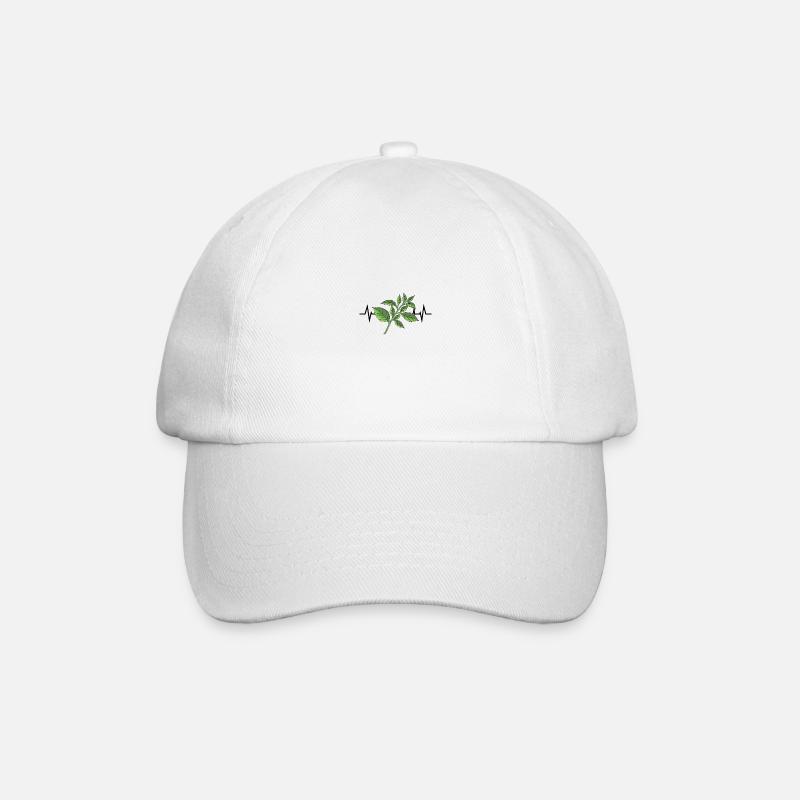 Basilikum Kräuter Herzschlag - Baseballkappe - Weiß/Weiß