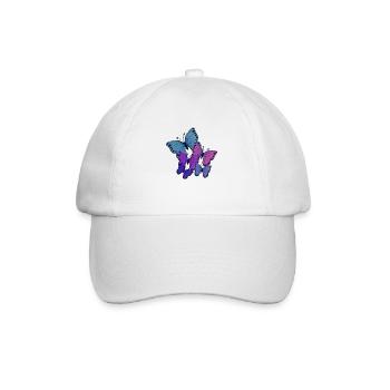 Schmetterlinge - Baseballkappe - Weiß/Weiß - Vorne