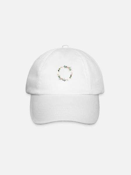 Couronne de fleurs d’eucalyptus personnalisable - Casquette classique - blanc/blanc