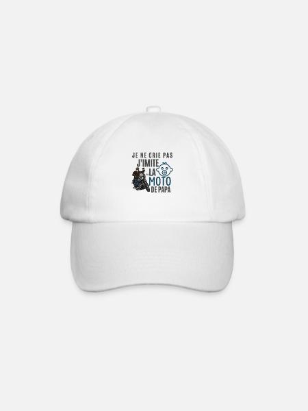 je ne crie pas j imite la moto de papa - Casquette classique - blanc/blanc