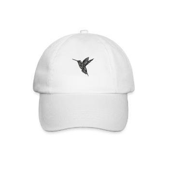 Graustufen Hummingbird Grafik Vogel  - Baseballkappe - Weiß/Weiß - Vorne