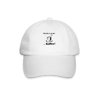Mich gibt es nur mit Kaffee - Baseballkappe - Weiß/Weiß - Vorne