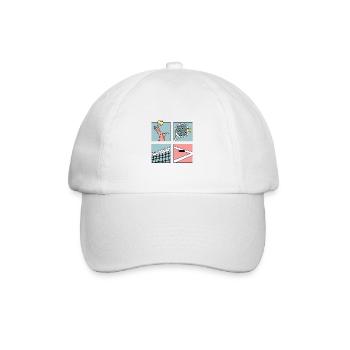 Tennis Cartoon Cool Tennis Player Club Club - Baseball Cap - white/white - Front