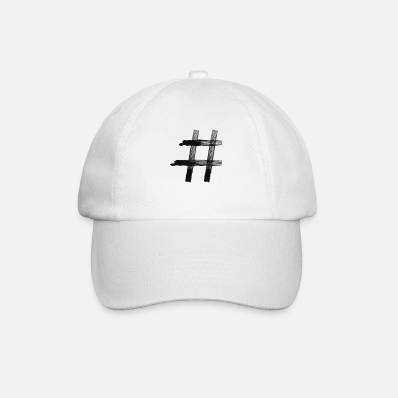 Hashtag - Baseballkappe - Weiß/Weiß