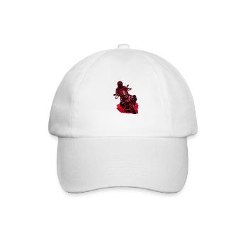GS Fahrer Schräglage rot - Baseballkappe - Weiß/Weiß - Vorne