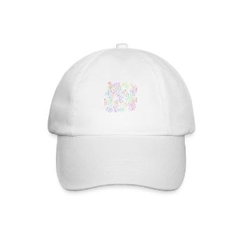 colorful floral design - Baseball Cap - white/white - Front