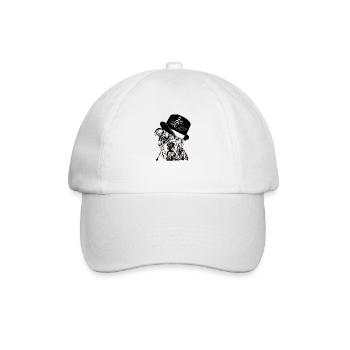 Old English Bulldog Music Hat,Hip Hop, - Baseball Cap - white/white - Front