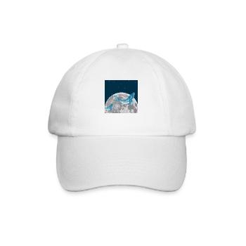 Whale swims in the moon - Baseball Cap - white/white - Front