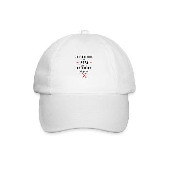 attention ce papa est un bricoleur de génie - Casquette classique - blanc/blanc - Devant