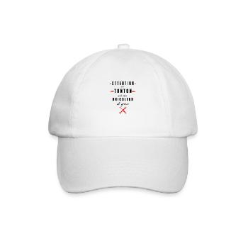 attention ce tonton est un bricoleur de génie - Casquette classique - blanc/blanc - Devant