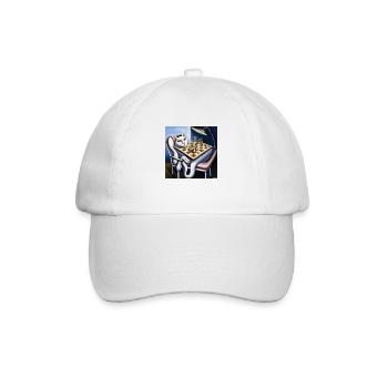 Cat plays chess - Baseball Cap - white/white - Front