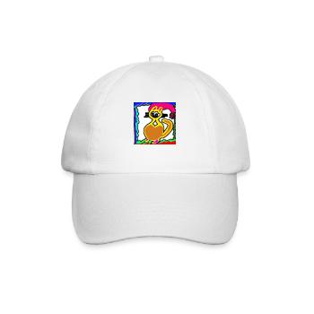 dessin chat triste mais il est heureux - Casquette classique - blanc/blanc - Devant