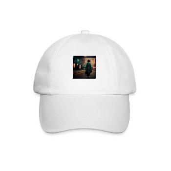 Woman Walking Down Tokyo Street at Night - Baseball Cap - white/white - Front