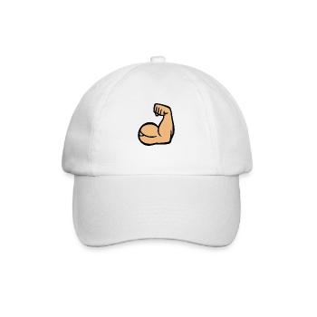 muskulöser Arm - Baseballkappe - Weiß/Weiß - Vorne
