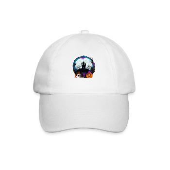 Halloween Gruselhexe Horror Geist Monster - Baseballkappe - Weiß/Weiß - Vorne