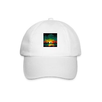 Rastafari dreams AI painting - Baseballkappe - Weiß/Weiß - Vorne